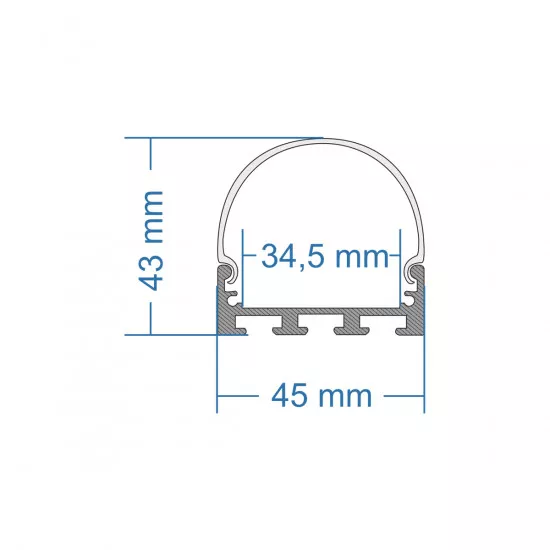 GloboStar® SURFACEPENDANT-PROFILE 70872-1M Προφίλ Αλουμινίου - Βάση & Ψύκτρα Ταινίας LED με Λευκό Γαλακτερό Κάλυμμα - Επιφανειακή & Κρεμαστή Χρήση - Πατητό Κάλυμμα - Μαύρο - 1 Μέτρα - Μ100 x Π4.5 x Υ4.2cm