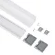 GloboStar® SURFACEPENDANT-PROFILE 70865-1M Προφίλ Αλουμινίου - Βάση & Ψύκτρα Ταινίας LED με Λευκό Γαλακτερό Κάλυμμα - Επιφανειακή & Κρεμαστή Χρήση - Πατητό Κάλυμμα - Λευκό - 1 Μέτρο - Μ100 x Π4.5 x Υ4.2cm