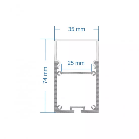 GloboStar® SURFACEPENDANT-PROFILE 70831-1M Προφίλ Αλουμινίου - Βάση & Ψύκτρα Ταινίας LED με Λευκό Γαλακτερό Κάλυμμα - Επιφανειακή & Κρεμαστή Χρήση - Πατητό Κάλυμμα - Λευκό - 1 Μέτρο - Μ100 x Π3.5 x Υ7.4cm