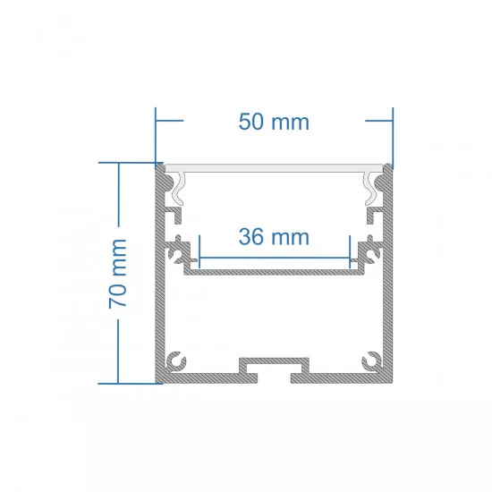 GloboStar® SURFACEPENDANT-PROFILE 70827-1M Προφίλ Αλουμινίου - Βάση & Ψύκτρα Ταινίας LED με Λευκό Γαλακτερό Κάλυμμα - Επιφανειακή & Κρεμαστή Χρήση - Πατητό Κάλυμμα - Λευκό - 1 Μέτρο - Μ100 x Π5 x Υ7cm