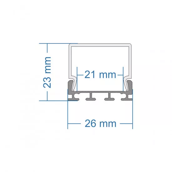 GloboStar® SURFACEPENDANT-PROFILE 70848-1M Προφίλ Αλουμινίου - Βάση & Ψύκτρα Ταινίας LED με Λευκό Γαλακτερό Κάλυμμα - Επιφανειακή & Κρεμαστή Χρήση - Πατητό Κάλυμμα - Λευκό - 1 Μέτρο - Μ100 x Π2.6 x Υ2.3cm