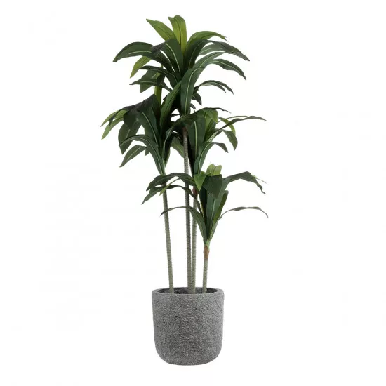 GloboStar® Artificial Garden ERICE 20757 Επιδαπέδιο Πολυεστερικό Τσιμεντένιο Κασπώ Γλάστρα - Flower Pot Γκρι Φ25 x Υ23cm