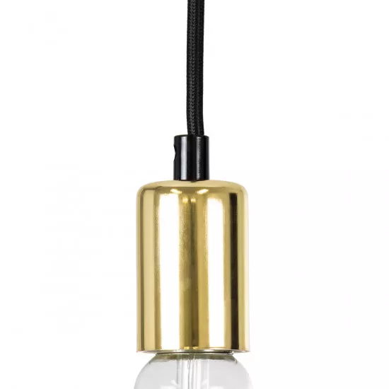 GloboStar® LUMI GOLD 99421 Μοντέρνο Μεταλλικό Κρεμαστό Φωτιστικό Οροφής Ανάρτηση με Ντουί E27 Μονόφωτο Χρυσό Φ4 x Y118cm