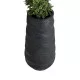 GloboStar® Artificial Garden BOLOGNA 20727 Επιδαπέδιο Πολυεστερικό Τσιμεντένιο Κασπώ Γλάστρα - Flower Pot Μαύρο Φ45 x Υ90cm