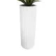 GloboStar® Artificial Garden MARSALA 20735 Επιδαπέδιο Πολυεστερικό Τσιμεντένιο Κασπώ Γλάστρα - Flower Pot Λευκό Φ41 x Υ120cm