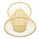 GloboStar® DE PARIS 01632 Vintage Κρεμαστό Φωτιστικό Οροφής Μονόφωτο Μπεζ Ξύλινο Bamboo Φ35 x Y32cm
