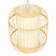 GloboStar® DE PARIS 01633 Vintage Κρεμαστό Φωτιστικό Οροφής Μονόφωτο Μπεζ Ξύλινο Bamboo Φ26 x Y32cm