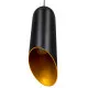 GloboStar® CARSON 01527 Μοντέρνο Κρεμαστό Φωτιστικό Οροφής Μονόφωτο Μαύρο - Χρυσό Μεταλλικό Καμπάνα Φ10 x Υ38cm
