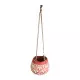 GloboStar® Artificial Garden AFRICA 20530 Κρεμαστό Διακοσμητικό Κεραμικό Κασπώ Γλάστρα - Flower Pot Κόκκινο με Μπεζ Φ14 x Υ11.5cm