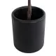 GloboStar® Artificial Garden PUEBLA 20698 Διακοσμητικό Πολυεστερικό Τσιμεντένιο Κασπώ Γλάστρα - Flower Pot Μαύρο Φ41 x Υ46cm