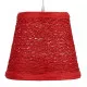 GloboStar® PLAYROOM 00863 Vintage Κρεμαστό Φωτιστικό Οροφής Μονόφωτο Κόκκινο Ξύλινο Ψάθινο Rattan Φ32 x Υ27cm