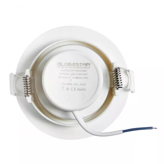 GloboStar® DE VALERA 60184 Χωνευτό LED Κινούμενο Spot Downlight 5W 475lm 45° AC 220-240V IP44 Φ9cm x Υ4cm - Στρόγγυλο - Λευκό - Θερμό Λευκό 2700K - Bridgelux Chip - TÜV Certified Driver - 5 Χρόνια Εγγύηση