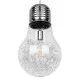 GloboStar® LAMP 01677 Μοντέρνο Κρεμαστό Φωτιστικό Οροφής Μονόφωτο Ασημί Νίκελ Μεταλλικό Διάφανο Γυαλί Φ30 x Υ52cm