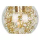 GloboStar® LAMP 00807 Μοντέρνο Κρεμαστό Φωτιστικό Οροφής Μονόφωτο Ασημί Νίκελ Βάση και Χρυσό Ντουί Μεταλλικό Διάφανο Γυαλί Φ15 x Υ27cm