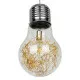 GloboStar® LAMP 00808 Μοντέρνο Κρεμαστό Φωτιστικό Οροφής Μονόφωτο Ασημί Νίκελ Βάση και Χρυσό Ντουί Μεταλλικό Διάφανο Γυαλί Φ30 x Υ52cm