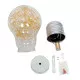 GloboStar® LAMP 00808 Μοντέρνο Κρεμαστό Φωτιστικό Οροφής Μονόφωτο Ασημί Νίκελ Βάση και Χρυσό Ντουί Μεταλλικό Διάφανο Γυαλί Φ30 x Υ52cm