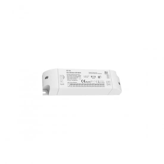 GloboStar® 73133 TE-15A SKYDANCE AC Triac Dimmable Constant Current LED Driver Push Dimming 1 Κανάλι AC 200-240V 1 x 0.15A 15W - Max 0.15A 15W - IP20  Μ15.1 x Π4.1 x Υ3cm - 5 Χρόνια Εγγύηση