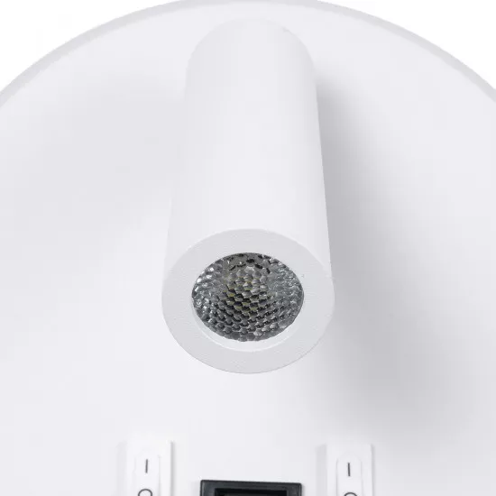 GloboStar® LADY-R 60939 Μοντέρνο Φωτιστικό Τοίχου - Απλίκα Ξενοδοχείου Bed Side LED 6W 600lm 36° & 360° AC 220-240V - Reading Light & 360° Κρυφός Φωτισμός - Φορτιστής USB 3A - Φ15 x Υ7cm - Φυσικό Λευκό 4500K - Λευκό