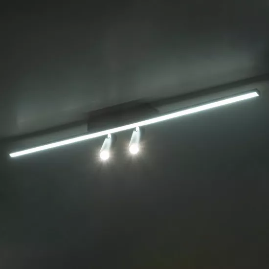 GLOBOSTAR® BARETTI 61226 Φωτιστικό Οροφής Linear Design LED CCT με Κινούμενα Σποτ LED Downlight 24W 2688lm 160° & 45° AC 220-240V IP20  - Εναλλαγή Φωτισμού μέσω Διακόπτη On/Off All In One Ψυχρό 6000k+Φυσικό 4500k+Θερμό 2700k Dimmable - Μ80 x Π5.5 x Υ5 cm 