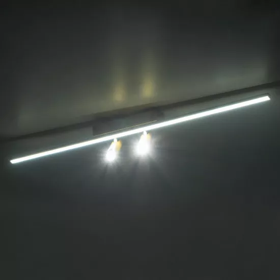 GLOBOSTAR® BARETTI 61228 Φωτιστικό Οροφής Linear Design LED CCT με Κινούμενα Σποτ LED Downlight 24W 2688lm 160° & 45° AC 220-240V IP20  - Εναλλαγή Φωτισμού μέσω Διακόπτη On/Off All In One Ψυχρό 6000k+Φυσικό 4500k+Θερμό 2700k Dimmable - Μ80 x Π5.5 x Υ5 cm 