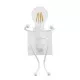 GloboStar® LITTLE MAN 01389 Μοντέρνο Φωτιστικό Τοίχου Απλίκα Μονόφωτο Λευκό Μεταλλικό Μ12 x Π19 x Υ17cm