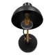 GloboStar® GRANT 00902 Μοντέρνο Φωτιστικό Τοίχου Απλίκα Μονόφωτο Μαύρο με Ξύλινο Βραχίονα Μεταλλικό Φ15 x Y12cm