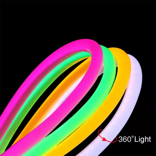 GloboStar® 70588 TUBE 360° Degree Neon Flex Epistar LED SMD 5050 1m 18W/m 120LED/m 1818lm/m 360° DC 24V Αδιάβροχη IP68 RGB Dimmable
