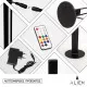 Μοντέρνο Minimal Nordic Μεταλλικό Φωτιστικό Επιτραπέζιο - Πορτατίφ - Λαμπατέρ Μαύρο LED 10W 1500lm με Ασύρματο Χειριστήριο RF & Dimmer IP20 Πολύχρωμο RGBW + WW Smart Home Wi-Fi Μ3 x Π1.6 x Υ50cm  GloboStar® ALIEN-DIVA-BLACK-50-12