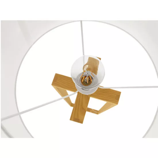 Μοντέρνο Φωτιστικό Δαπέδου Μονόφωτο Ξύλινο με Λευκό Καπέλο Φ40 GloboStar TOWER 01264