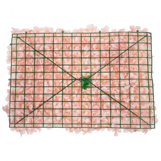 GloboStar® 78325 Συνθετικό Πάνελ Φυλλωσιάς - Κάθετος Κήπος Ορτανσία Ροζ/Απαλό Ροζ Μ60 x Υ40 x Π5cm