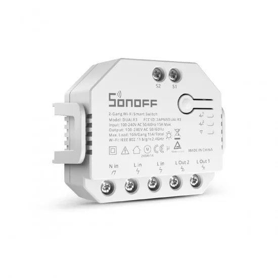 Wi-Fi Smart Switch Two Way Dual Relay & Power Measuring - 2 Output Channel SONOFF DUALR3