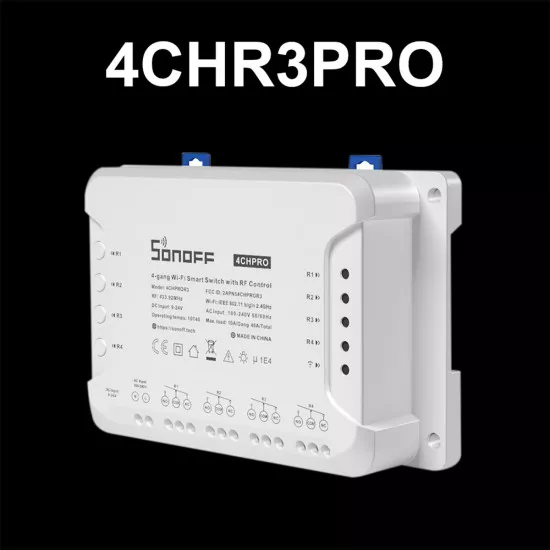 Wi-Fi Smart Switch DIY Four Way 4 Gang & RF Control - 4 Output Channel SONOFF 4CHPROR3