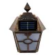 GloboStar® 71492 Αυτόνομο Ηλιακό Φωτιστικό Τοίχου Μπρονζέ Σκουριά LED SMD 1W 100lm με Ενσωματωμένη Μπαταρία 600mAh - Φωτοβολταϊκό Πάνελ με Αισθητήρα Ημέρας-Νύχτας IP65 Ψυχρό Λευκό 6000K