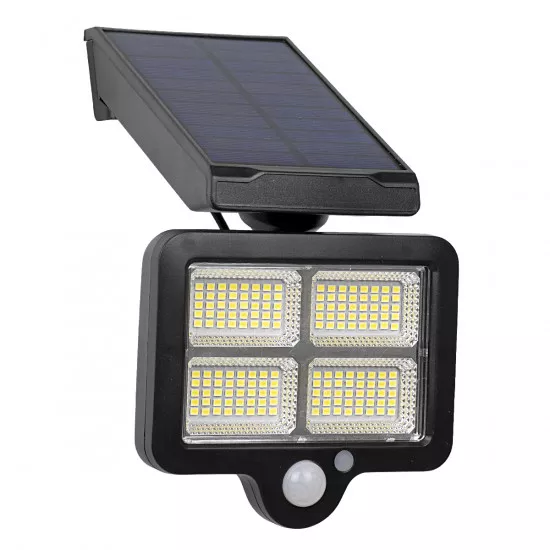 GloboStar® 71483 Αυτόνομος Ηλιακός Προβολέας LED SMD 20W 1500lm με Ενσωματωμένη Μπαταρία 2400mAh - Φωτοβολταϊκό Πάνελ με Αισθητήρα Ημέρας-Νύχτας - PIR Αισθητήρα Κίνησης και Ασύρματο Χειριστήριο IR Αδιάβροχο IP65 Ψυχρό Λευκό 6000K