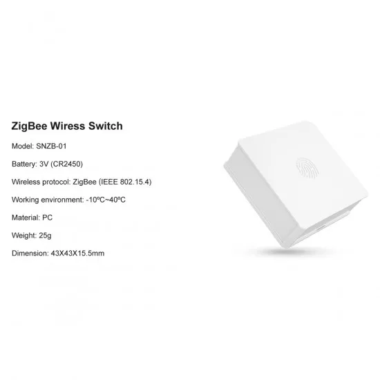 Zigbee Wireless 3 Way Touch Button Switch SONOFF SNZB-01-R3