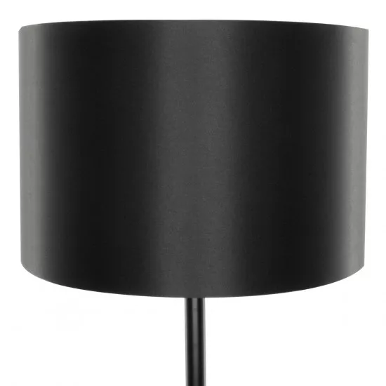 GloboStar® ASHLEY 00822 Μοντέρνο Φωτιστικό Δαπέδου Μονόφωτο Μεταλλικό Μαύρο με Καπέλο Φ35 x Υ145cm