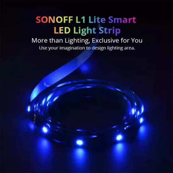 Smart RGB LED Light Strip Extension 5M Waterproof IP65 SONOFF L1-5050RGB-GR-5M-R2