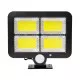 GloboStar® 71462 Αυτόνομος Ηλιακός Προβολέας LED 128 4 x COB 30W 1600lm με Ενσωματωμένη Μπαταρία 2400mAh - Φωτοβολταϊκό Πάνελ με Αισθητήρα Ημέρας-Νύχτας - PIR Αισθητήρα Κίνησης Αδιάβροχο IP65 Ψυχρό Λευκό 6000K