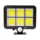 GloboStar® 71463 Αυτόνομος Ηλιακός Προβολέας LED 120 6 x COB 35W 1800lm με Ενσωματωμένη Μπαταρία 2400mAh - Φωτοβολταϊκό Πάνελ με Αισθητήρα Ημέρας-Νύχτας - PIR Αισθητήρα Κίνησης Αδιάβροχο IP65 Ψυχρό Λευκό 6000K