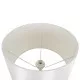 GloboStar® ASHLEY 00828 Μοντέρνο Φωτιστικό Δαπέδου Μονόφωτο Μεταλλικό Λευκό με Καπέλο και Ξύλινη Λεπτομέρεια Φ40 x Υ148cm