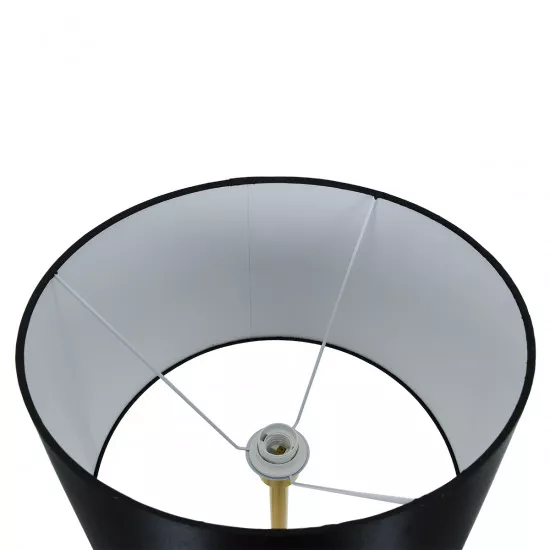 GloboStar® ASHLEY 00829 Μοντέρνο Φωτιστικό Δαπέδου Μονόφωτο Μεταλλικό Χρυσό με Μαύρο Καπέλο Φ40 x Υ148cm