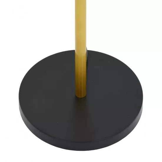 GloboStar® ASHLEY 00829 Μοντέρνο Φωτιστικό Δαπέδου Μονόφωτο Μεταλλικό Χρυσό με Μαύρο Καπέλο Φ40 x Υ148cm