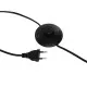 GloboStar® CEDAR 00827 Μοντέρνο Φωτιστικό Δαπέδου Μονόφωτο Μεταλλικό Μαύρο με Καπέλο και Ξύλινη Λεπτομέρεια Φ40 x Υ148cm