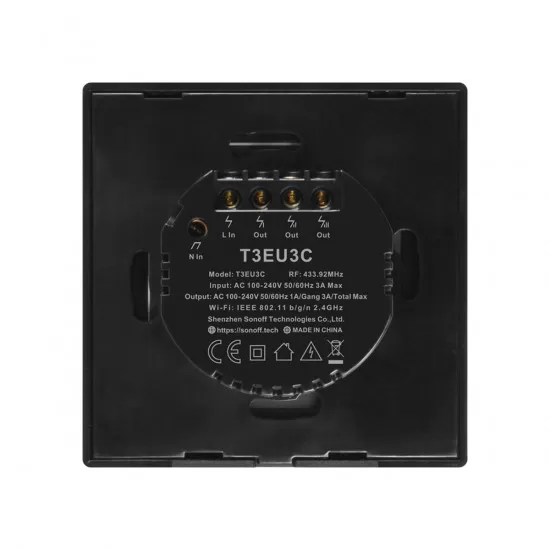 Wi-Fi Smart Wall Touch Button Switch 3 Way TX GR Series SONOFF T3EU3C-TX-EU-R2