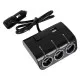 GloboStar® 81806 Πολύπριζο - Φορτιστής Αυτοκινήτου 2 x USB 3.1A & 3 x Θύρες Αναπτήρα Αυτοκινήτου DC 12-24V Max 60W Μαύρο