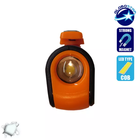 Mini Φορητός Φακός PEN COB LED Πορτοκαλί Χρώμα