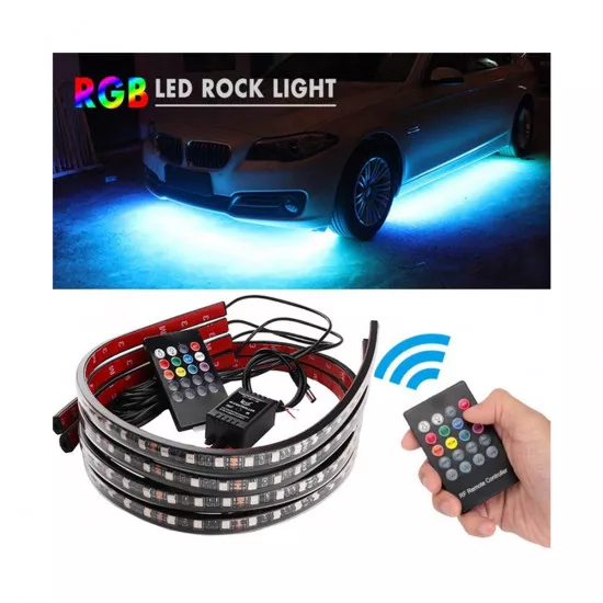 GloboStar® 85332 Car Underbody LED Tube Kit DC 12V 45W με Ασύρματο Χειριστήριο IR Αδιάβροχο IP68 Πολύχρωμο RGB