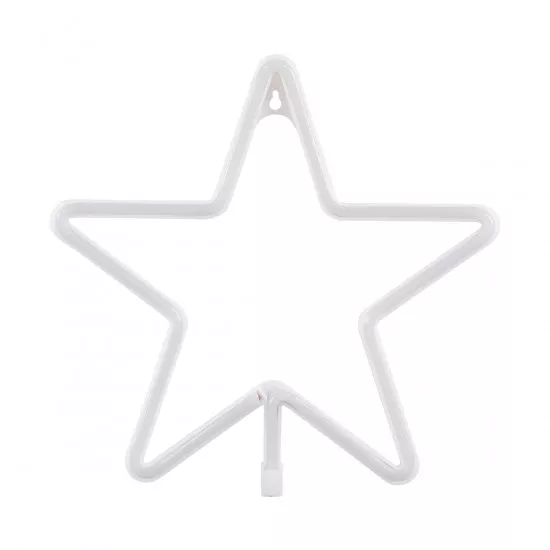 GloboStar® 78583 Φωτιστικό Ταμπέλα Φωτεινή Επιγραφή NEON LED Σήμανσης STAR 5W με Καλώδιο Τροφοδοσίας USB - Μπαταρίας 3xAAA (Δεν Περιλαμβάνονται) - Γαλάζιο