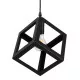 GloboStar® CUBE 00801 Μοντέρνο Κρεμαστό Φωτιστικό Οροφής Μονόφωτο Μαύρο Μεταλλικό Πλέγμα Μ25 x Π25 x Υ25cm