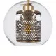 GloboStar® AVERY 00739 Μοντέρνο Κρεμαστό Φωτιστικό Οροφής Μονόφωτο Διάφανο Γυαλίνο με Χρυσό Μεταλλικό Πλέγμα Φ18 x Υ38cm